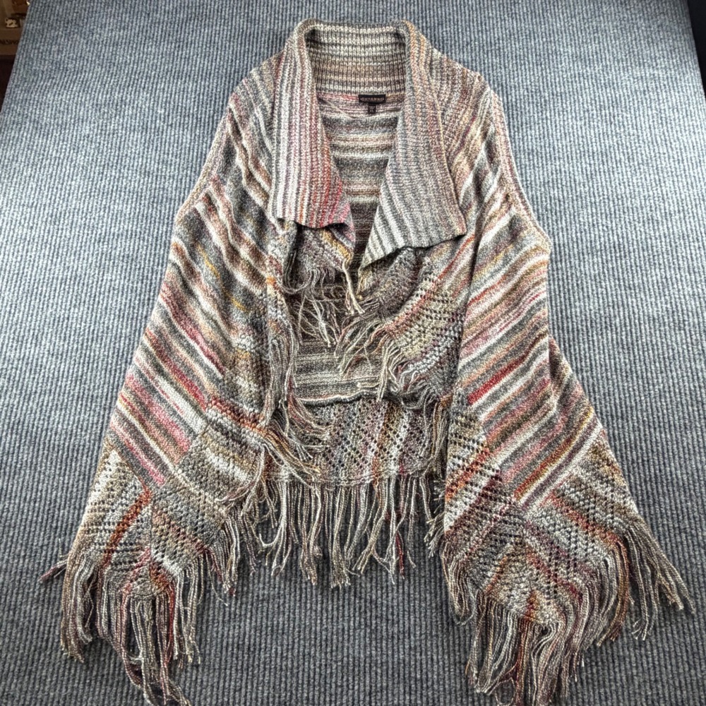 Shyanne Western Boho Draped Fringe Knit Cardigan Vest XL Southwestern Hippie